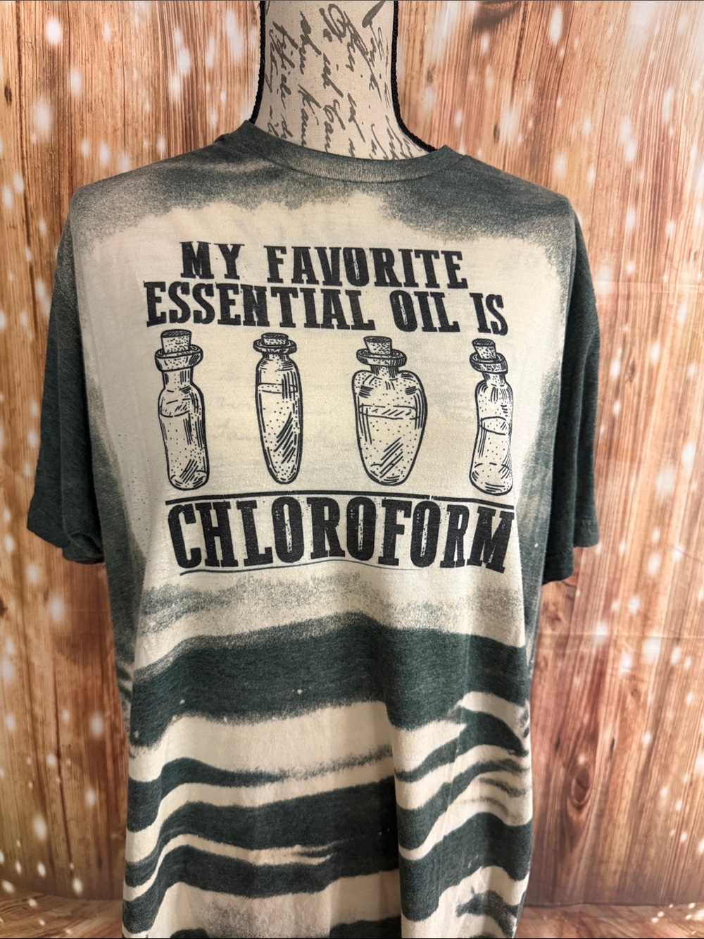 Tultex dark Gray and Cream Graphic Short Sleeve Tee - Halloween 'Chloroform'